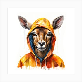 Watercolour Cartoon Impala In A Hoodie 3 Art Print