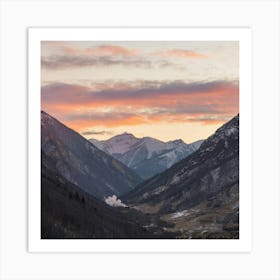 Sunset In The Mountains 1 Art Print