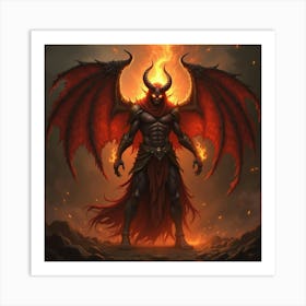 Demon Soul Shrouded In Mystical Fire And Dark Energy 1 Art Print