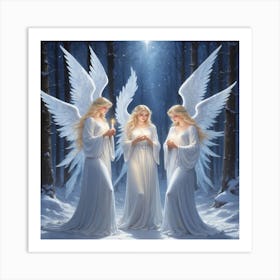 Angels In The Snow Art Print