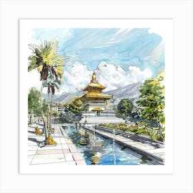 Gold Pagoda Art Print