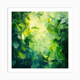 Abstract Of Green Leaves Art Print