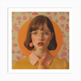 Girl With Glasses 2 Art Print