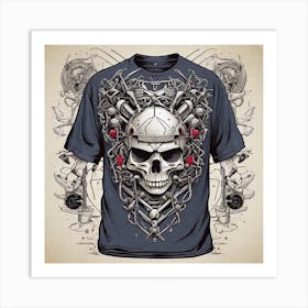 Skull T - Shirt 1 Art Print