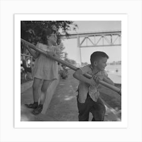 Untitled Photo, Possibly Related To Redding, California, Youngster At The Beach By Russell Lee Art Print