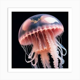 Pink jellyfish 2 Art Print
