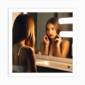 Beautiful Woman In Bathroom 1 Art Print