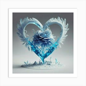 Heart silhouette in the shape of a melting ice sculpture 4 Art Print