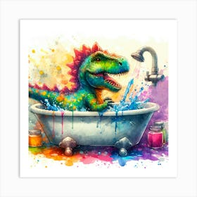 Dinosaur Bathing 1 Art Print