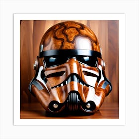 Walnut Stormtrooper Helmet Art Print