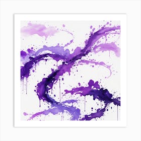 Purple Splatters Art Print
