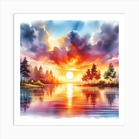 Sunset Painting 7 Art Print