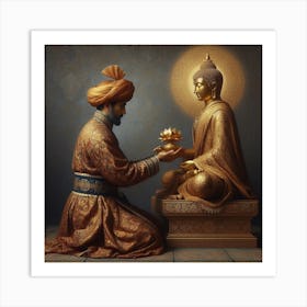 Buddha And King Art Print