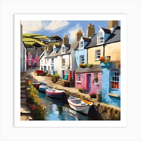 Harbourside Cottages Art Print