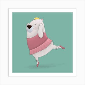 Polar Bear Dancing Art Print