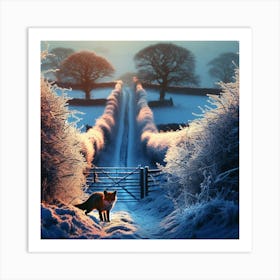 Fox In The Snow 5 Art Print