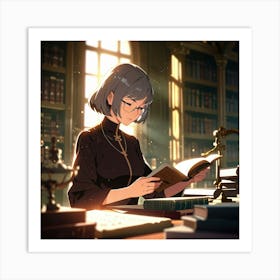 The Elderly Lady Librarian 059 Art Print