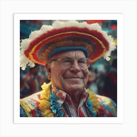 Old Man In Colorful Hat Art Print