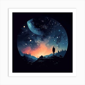 Cosmic View At Dusk Art Print