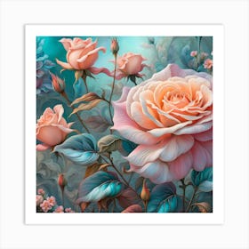 A Symphony of Roses Art Print