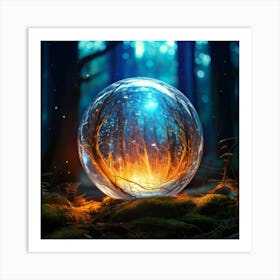 Firefly Glowing Magic Ball In A Mystical Fairytale World 63178 (2) Art Print