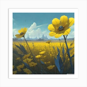 Field Of Yellow Flowers 41 Art Print