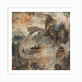 Dragon In The Sky Art Print