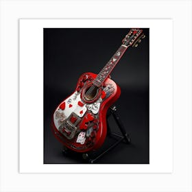 Heartstrings Monarchy Queen Of Hearts Guitar Elegance (5) Art Print