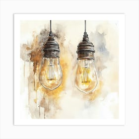 Light Bulbs - Watercolor Painting Art Print