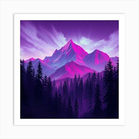 Purple Mountain Landscape 1 Art Print