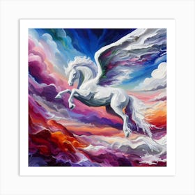 White Horse In The Sky Art Print