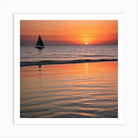 Sunset On The Beach Art Print