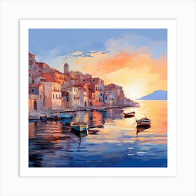 Mediterranean Mirage: Impressionist Seaside 1 Art Print