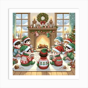 Christmas Elves Art Print