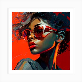 Hip Hop Girl Street Art Style Portrait Art Print