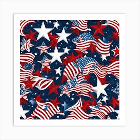 Patriotic Stars And Stripes 2 Art Print