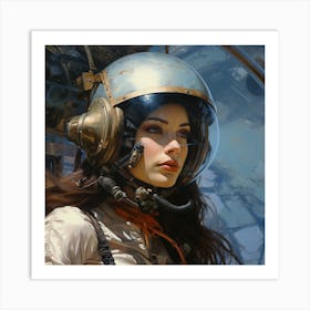 Girl In A Space Suit 1 Art Print