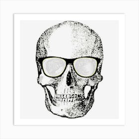 Black Skull Skeleton Sunglasses Skeleton For Halloween Art Print