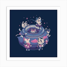 Plenty Cats in the Tea - Cute Fishing Kitty Gift 1 Art Print