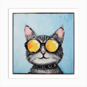 Cat With Sunglasses Art Print