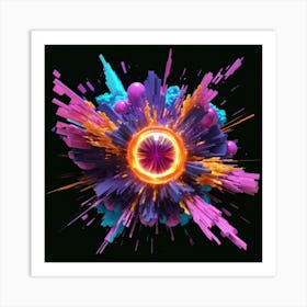 Plasma Explosion Glitch Art 22 Art Print