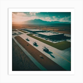 Aerial View Of A Military Base Art Print