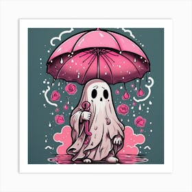 Ghost With Umbrella Art Print