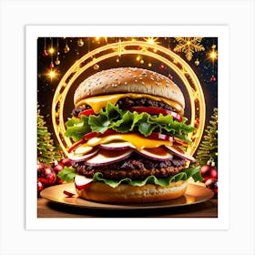 Christmas Burger on Display Art Print