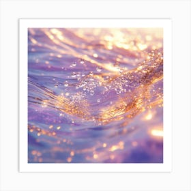 Water Splashes At Sunset Art Print