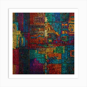 Mixed Colored Mosaic style Art Print