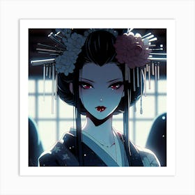 Geisha Creative Illustration Artwork 39 Art Print