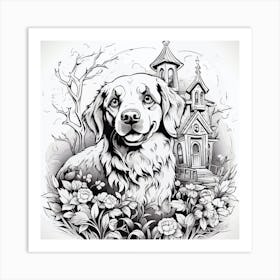 Dog With A House Art Print