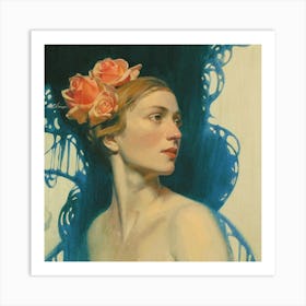 Profile in Petals Art Print