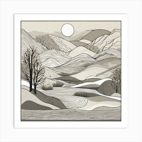 River In The Mountains Art Print